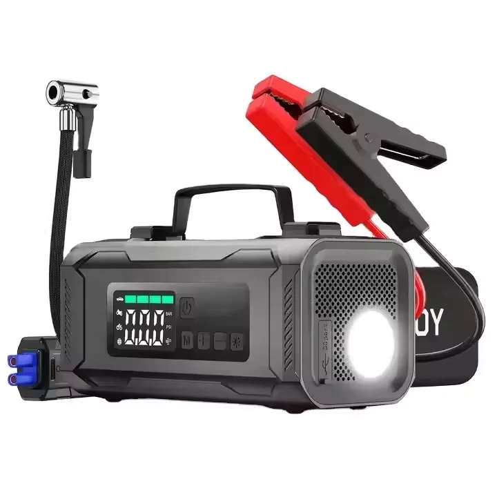 Cargador + Arrancador + Linterna + Inflador Portátil 4 en 1