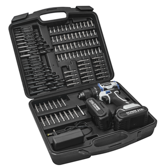 Taladro Inalámbrico 21v + 2 Baterías + Cargador + 100 Accesorios