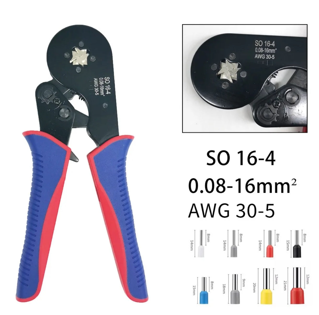 Pinza Crimpadora Tiff Para Terminales De 0,08-16 Mm2 Awg28-5
